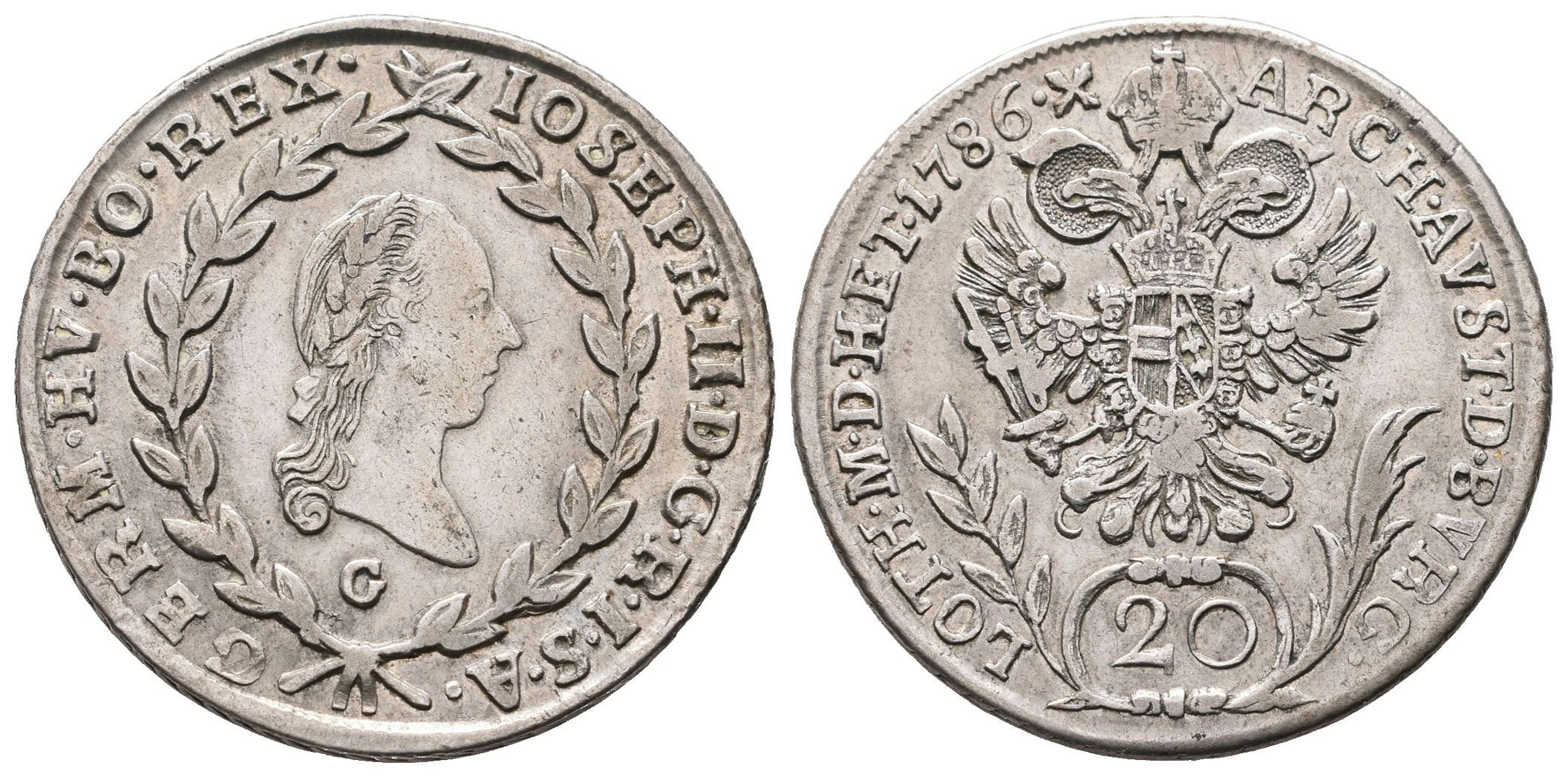 Josef II., 20 Krejcar 1786 G, Nagybánya
