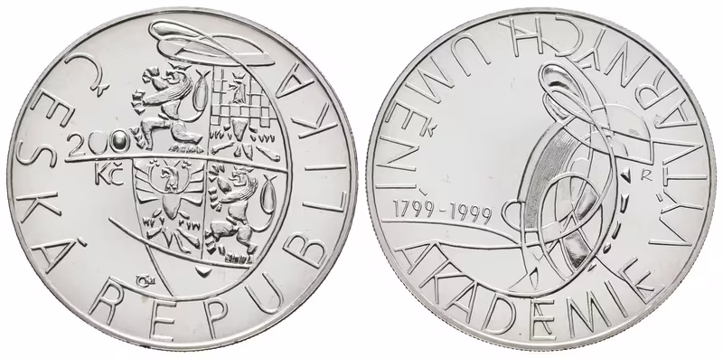 200 Kč 1999 - Akademie výtvarných umění v Praze