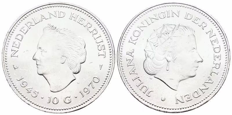 Nizozemí, 10 Gulden 1970