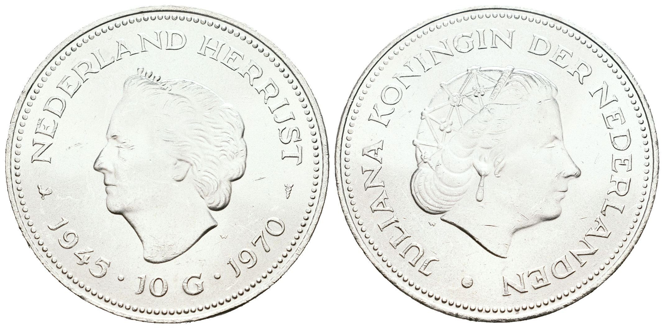 Nizozemí, 10 Gulden 1970
