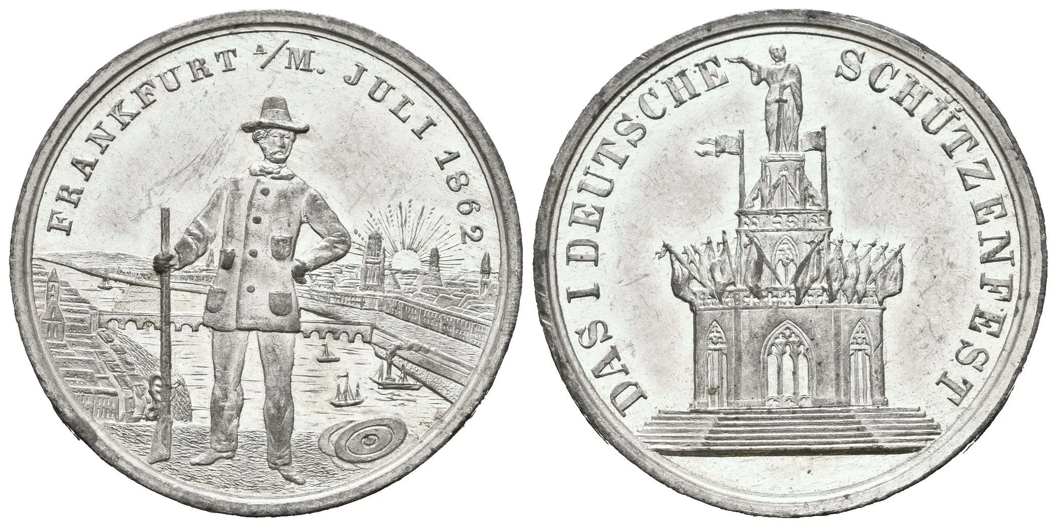 AE Medaile 1862 - I. Německý střelecké festival ve Frankfurtu. — 1