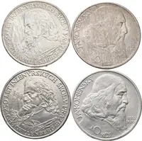 10 Kčs 1957 - CH. J. Willenberg a Jan Ámos Komenský, patina_4 ks — 1