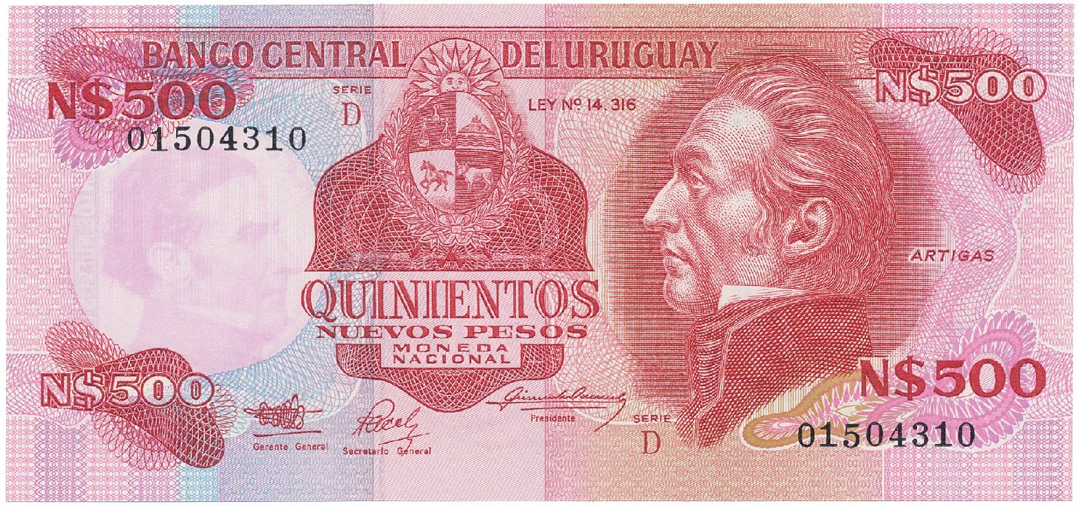 Uruguay, 500 Nuevos Pesos (1991), P.63A