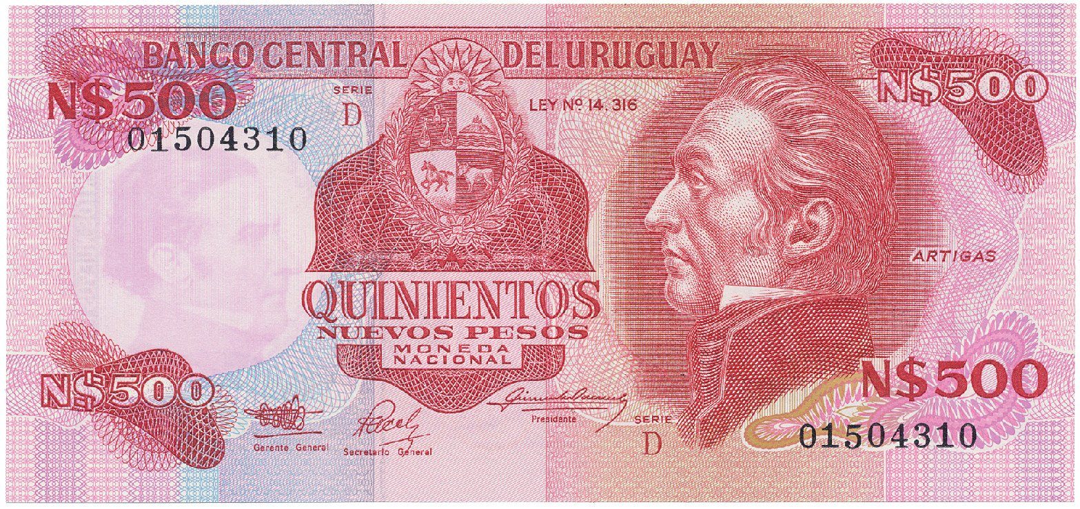 Uruguay, 500 Nuevos Pesos (1991), P.63A