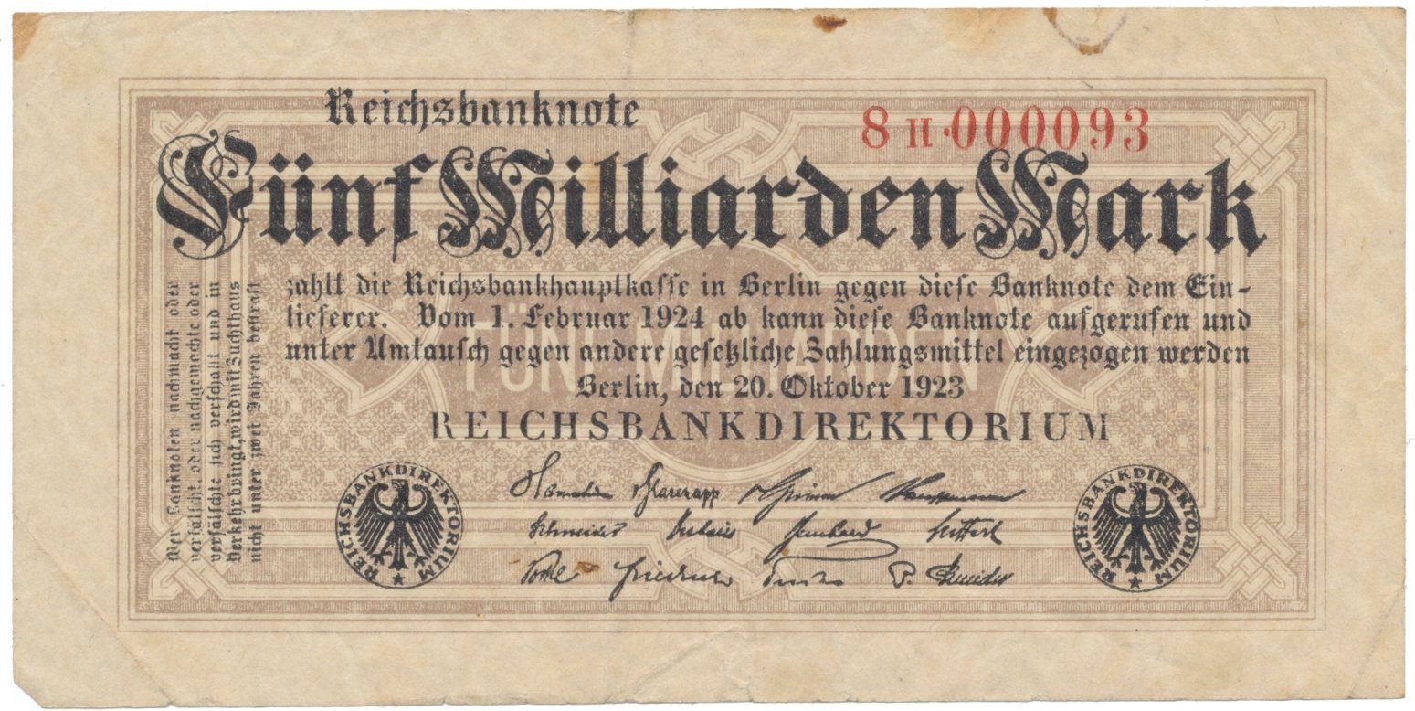Německo, 5 Milliarden Mark 1923, Ro.120b