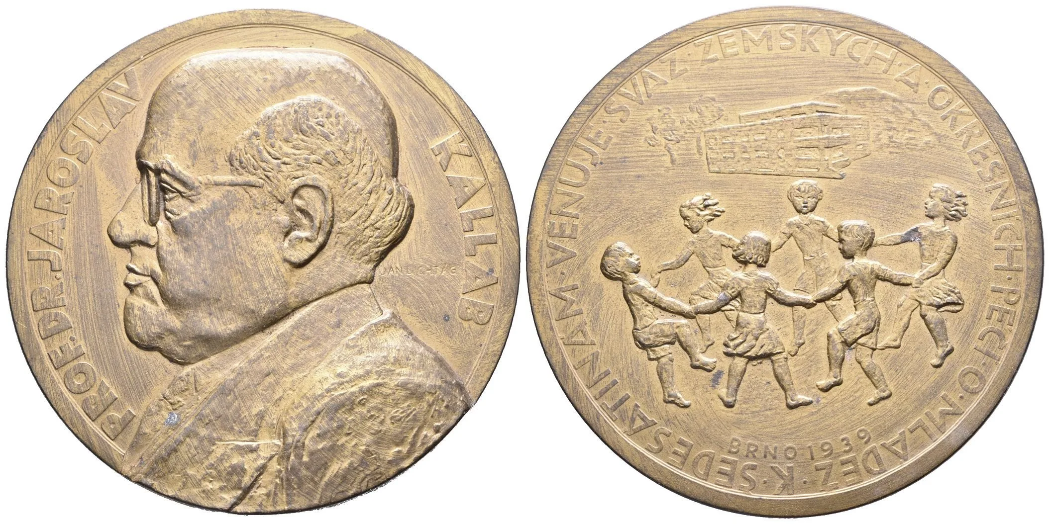 AE Medaile 1939 - K šedesátinám Jaroslava Kallaba věnuje Svaz zemských okresních — 1