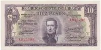 Uruguay, 10 Pesos (1939~1966), P.37c