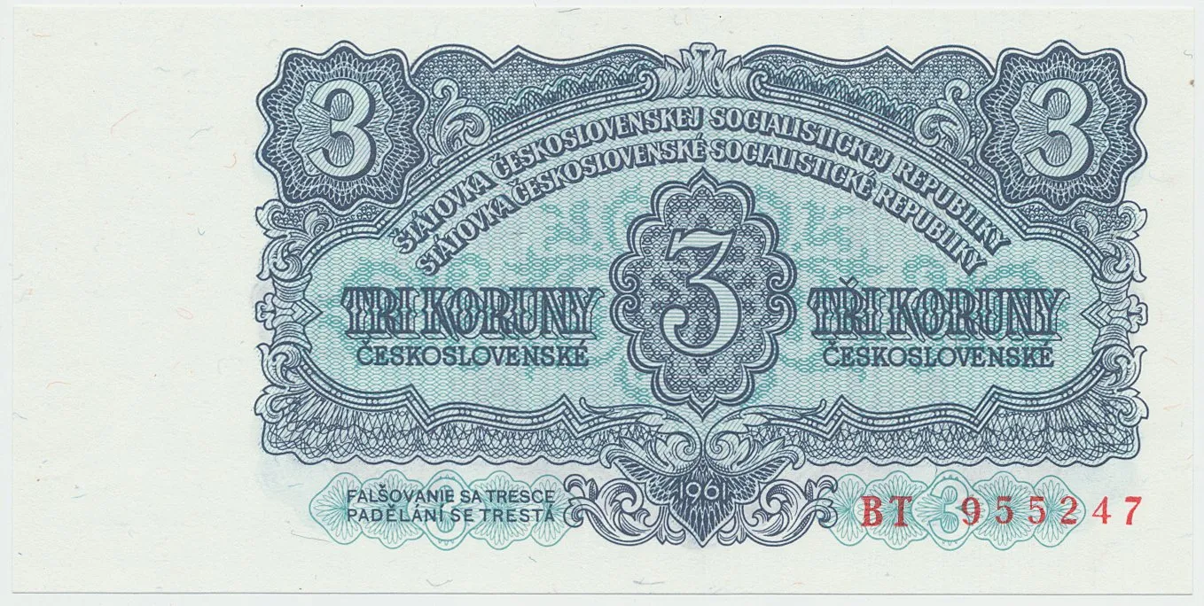 Československo, 3 Koruna 1961, série BT, Hej.98a