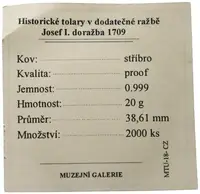Replika - Historický tolar - Josef I. 1709 - fotografie 2