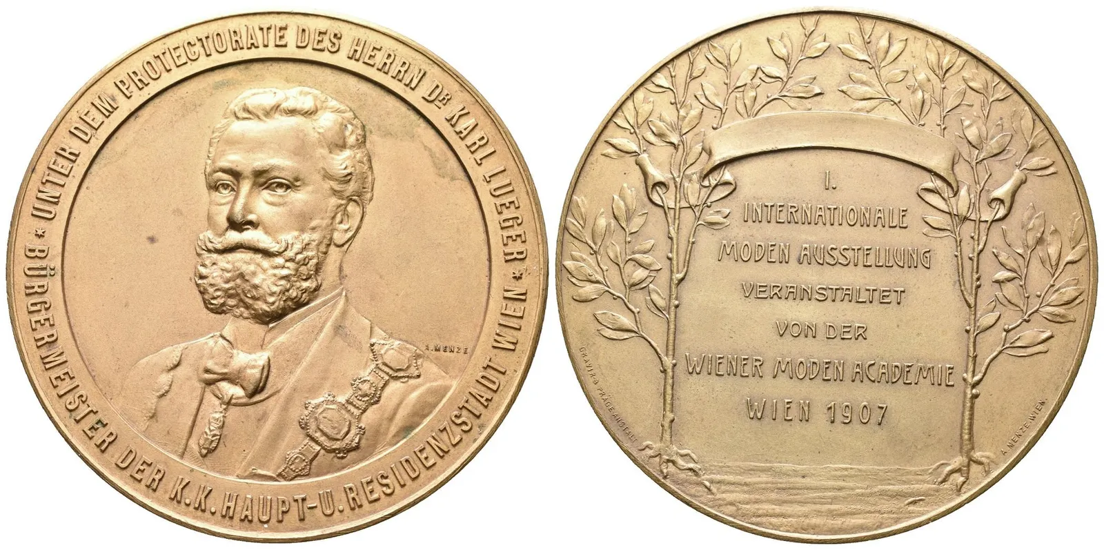 AE Medaile 1907 (Menze) - Na památku I. mezinárodní módní výstavy — 1