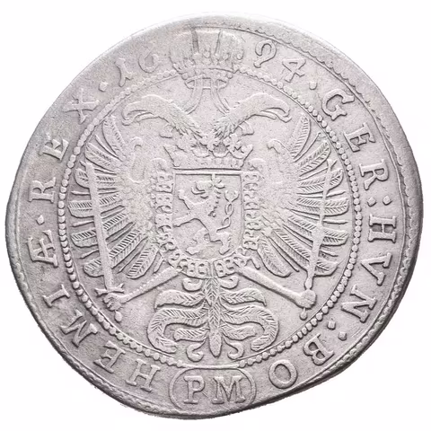 XV Krejcar 1694 PM, Praha-Provisorium, Hal.1410, Höll.94.2.1_R!