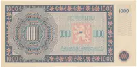 Československo, 1000 Koruna 1945, I. vydání, série B, perf. 3 md svisle, Hej.78b.S1 - fotografie 2