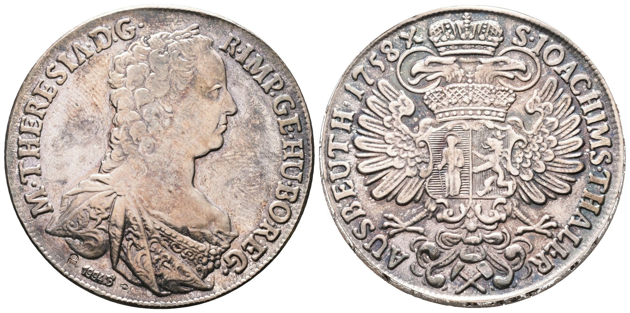 Výtěžkový tolar Marie Terezie 1758