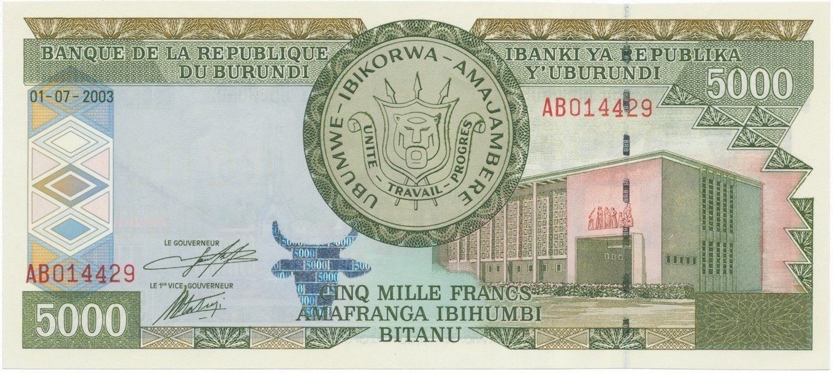Burundi, 5000 Francs 2003, P.42b