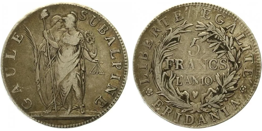 Itálie - Piemont, Subalpinská republika, 1800 - 1801 — 1
