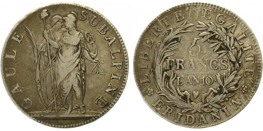 Itálie - Piemont, Subalpinská republika, 1800 - 1801 — 1