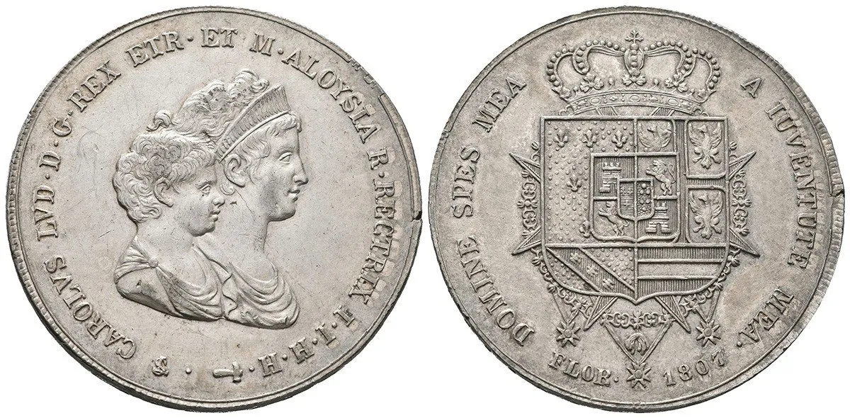 Itálie - Toskánsko, Carolo Ludovico a Maria Louisa, 1803 - 1807 — 1