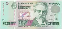 Uruguay, 20.000 Nuevos Pesos 1991, P.69b
