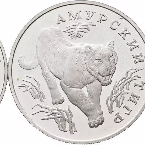 1 Rubl 1993 - Výr Blakistonův a Amurský Tygr, KM.335-336, PROOF_2 ks