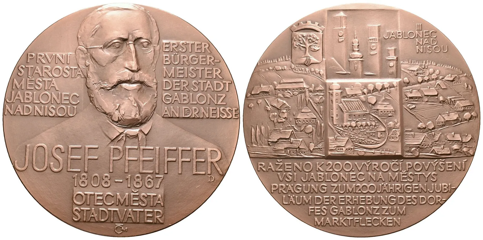 AE Medaile 2008 - K 200. povýšení na tržní městečko, Josef Pfeiffer. — 1