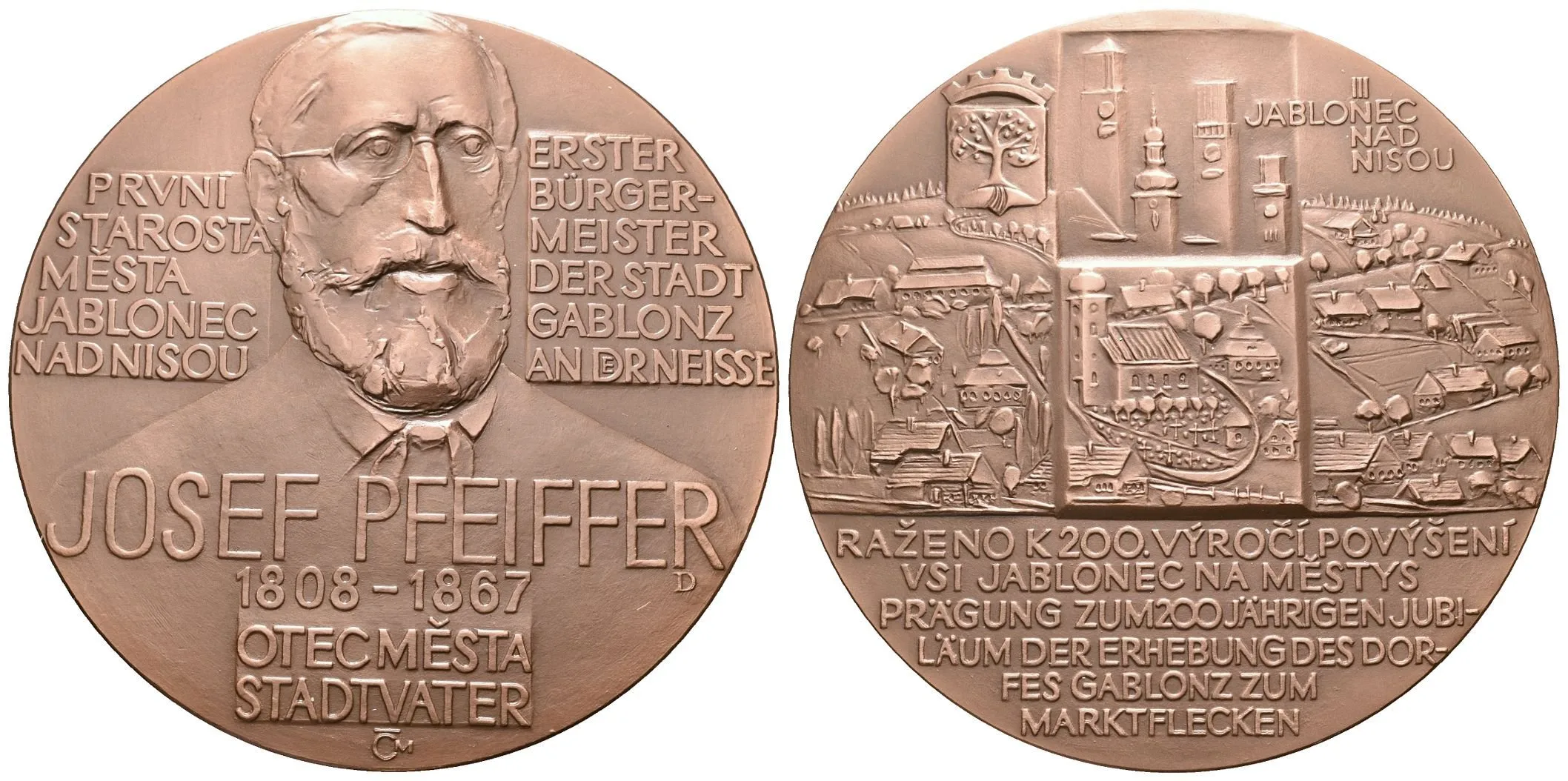 AE Medaile 2008 - K 200. povýšení na tržní městečko, Josef Pfeiffer. — 1