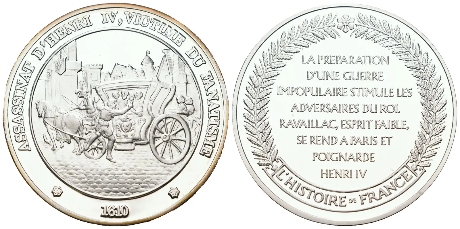 Francie - AR Medaile b.l. - Assassinat d'Henri IV