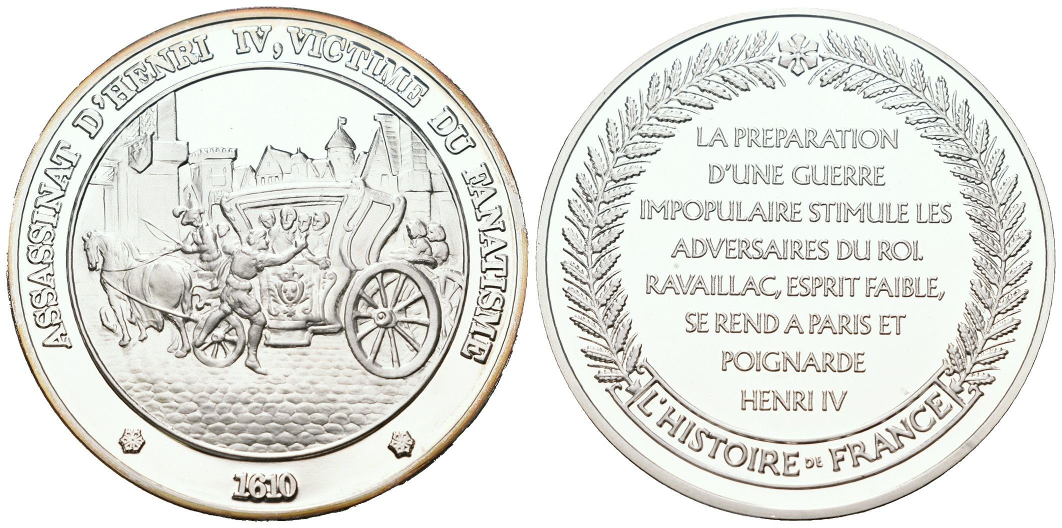 Francie - AR Medaile b.l. - Assassinat d'Henri IV
