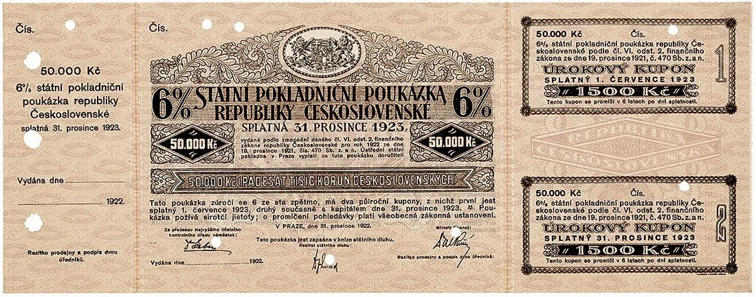 Státní pokladniční poukázky, 1919 - 1939 — 1