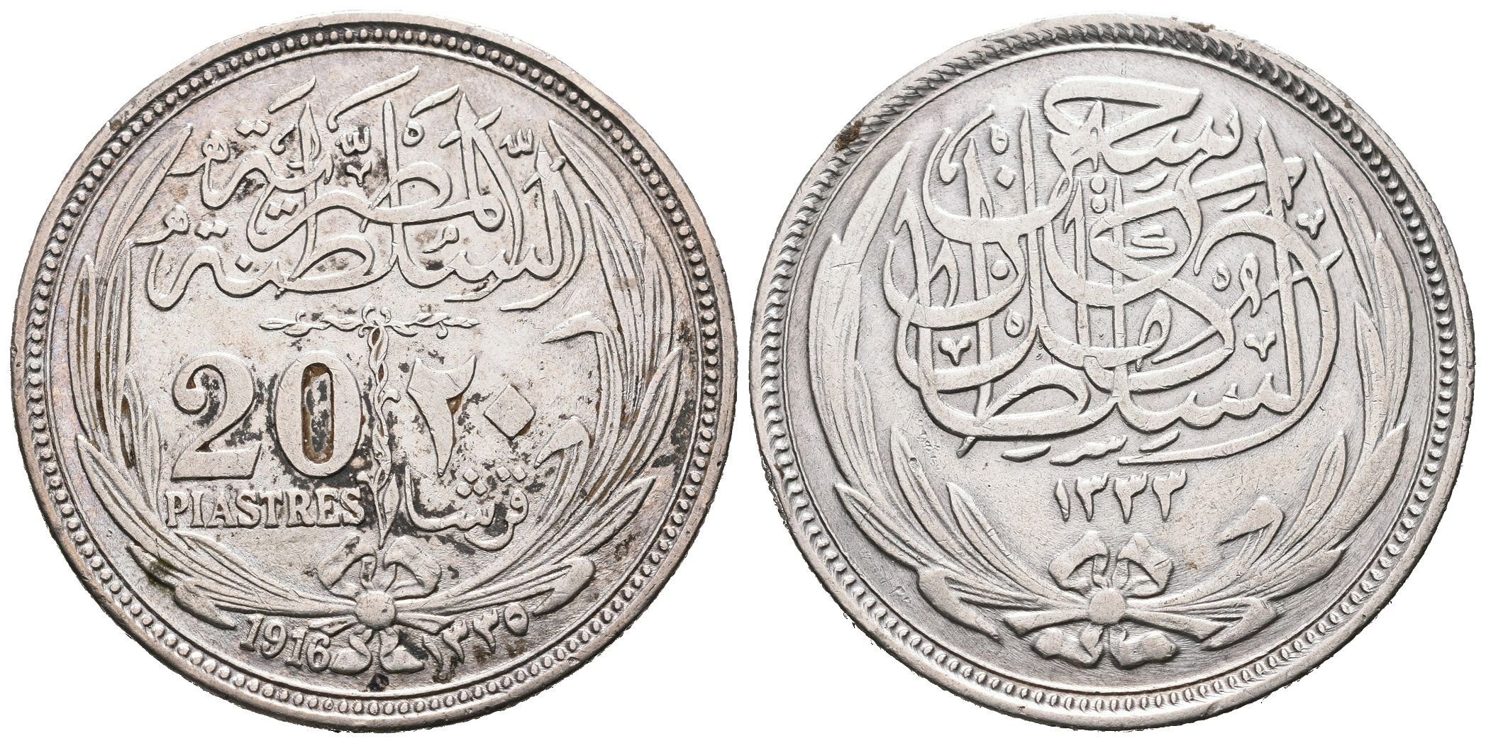Egypt, 20 Piastr AH 1335 (AD 1916)