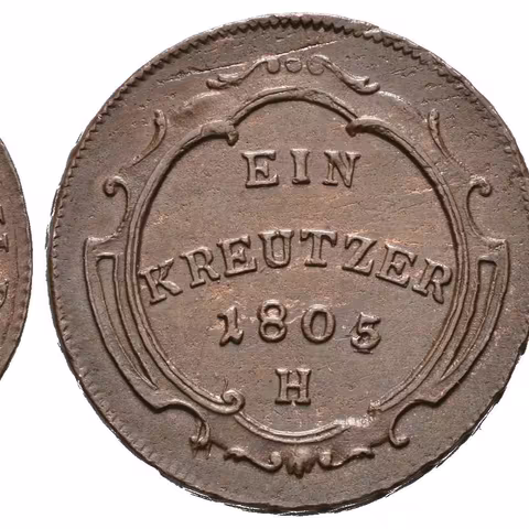 Krejcar 1805 H, Günzburg, zbytky ražebního lesku