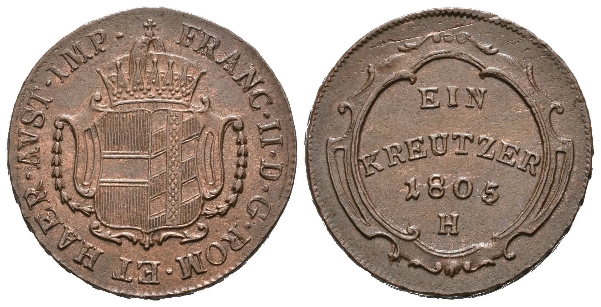 Krejcar 1805 H, Günzburg, zbytky ražebního lesku — 1