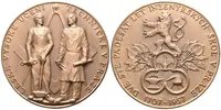 AE Medaile 1957 - K 250. Výročí založení ČVUT. Pat. bronz 80 mm, — 1