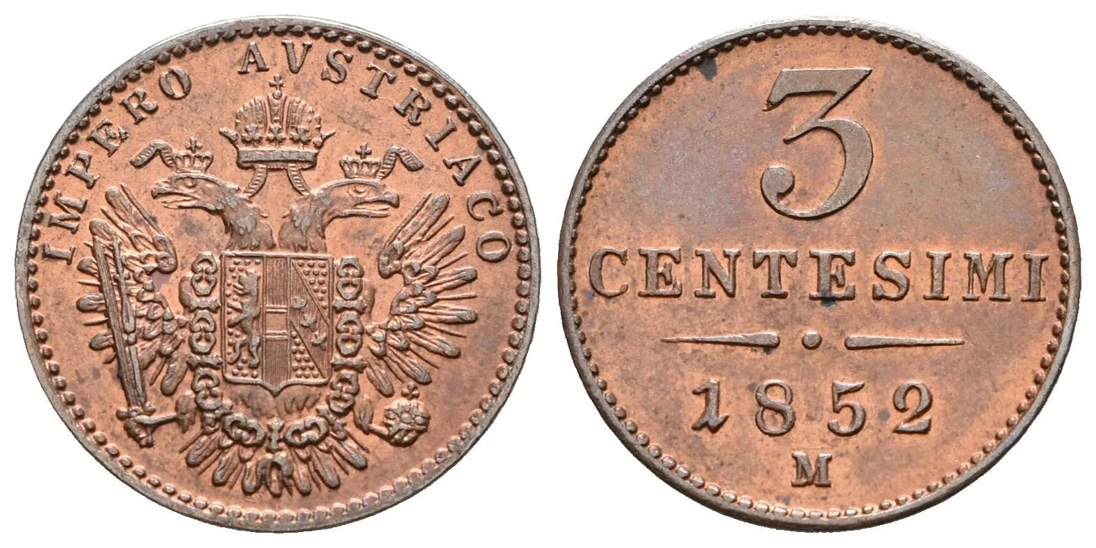 3 Centesimi 1852 M