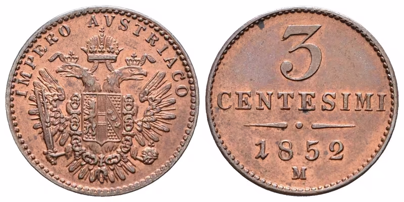 3 Centesimi 1852 M
