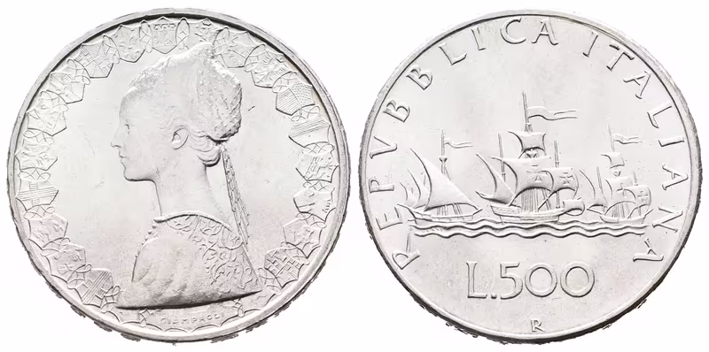 Itálie, 500 Lira 1967