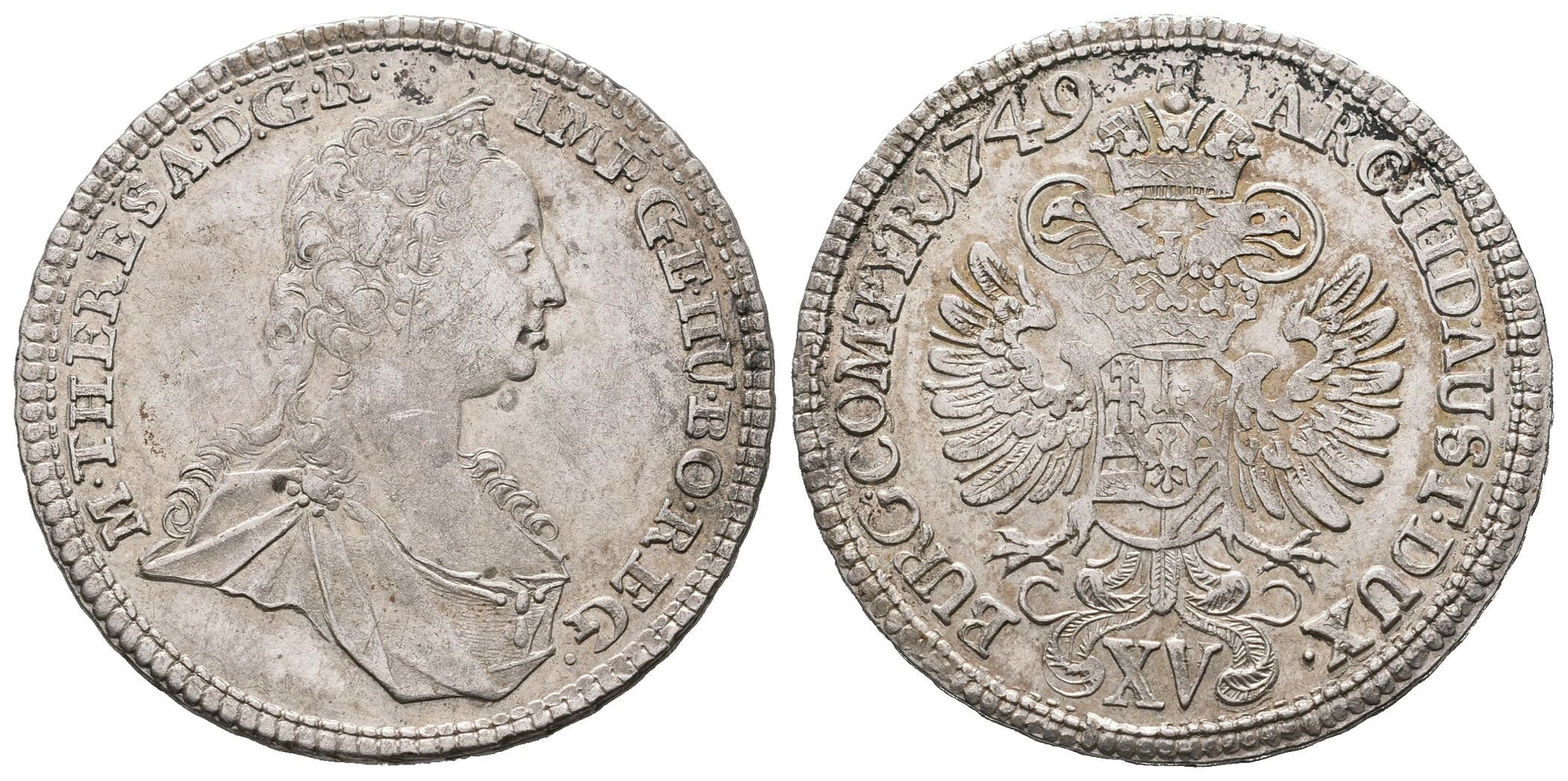 Marie Terezie, XV Krejcar 1749, Hall