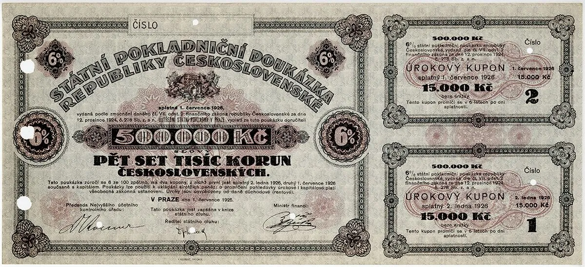 Státní pokladniční poukázky, 1919 - 1939 — 1