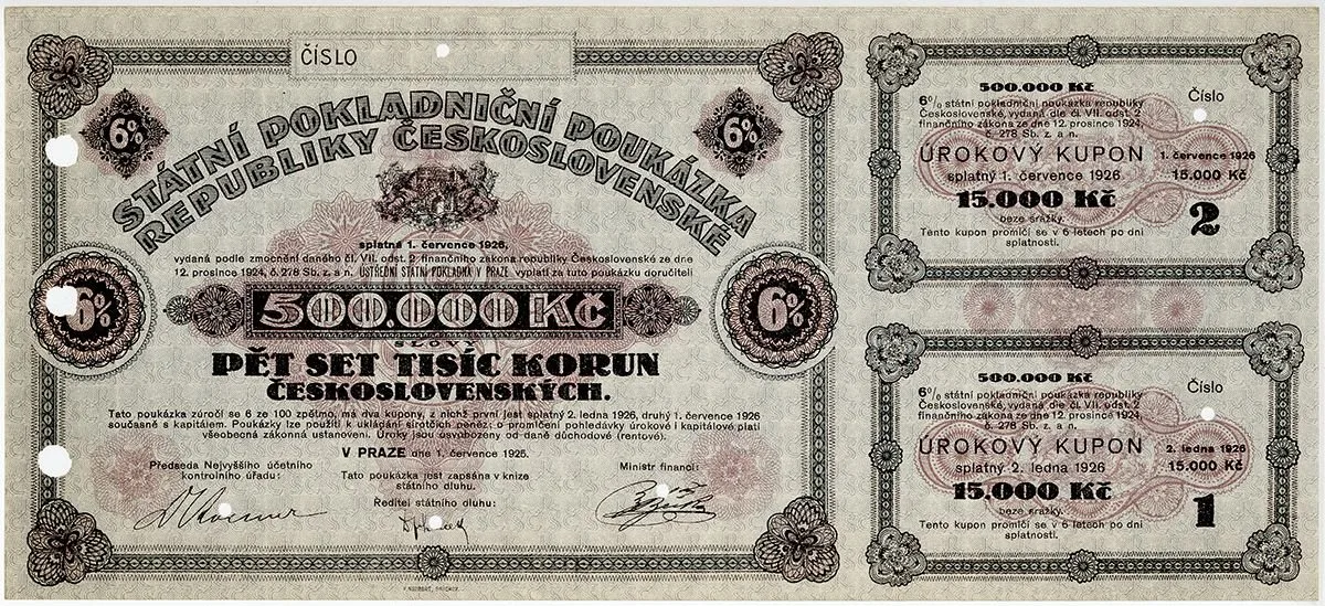 Státní pokladniční poukázky, 1919 - 1939 — 1