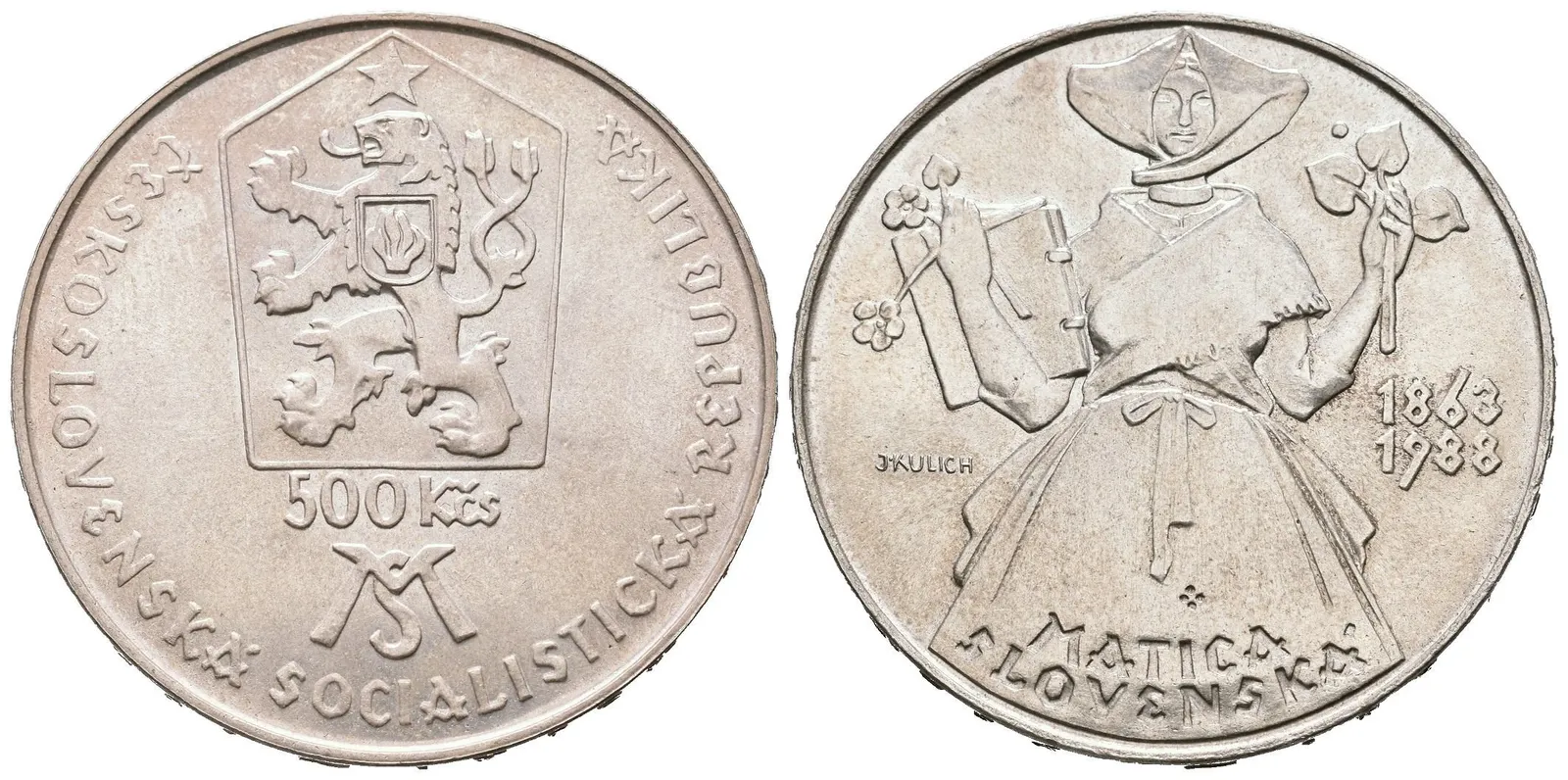 500 Kčs 1988 - Matica Slovenská, Aurea.172, lesk, patina — 1