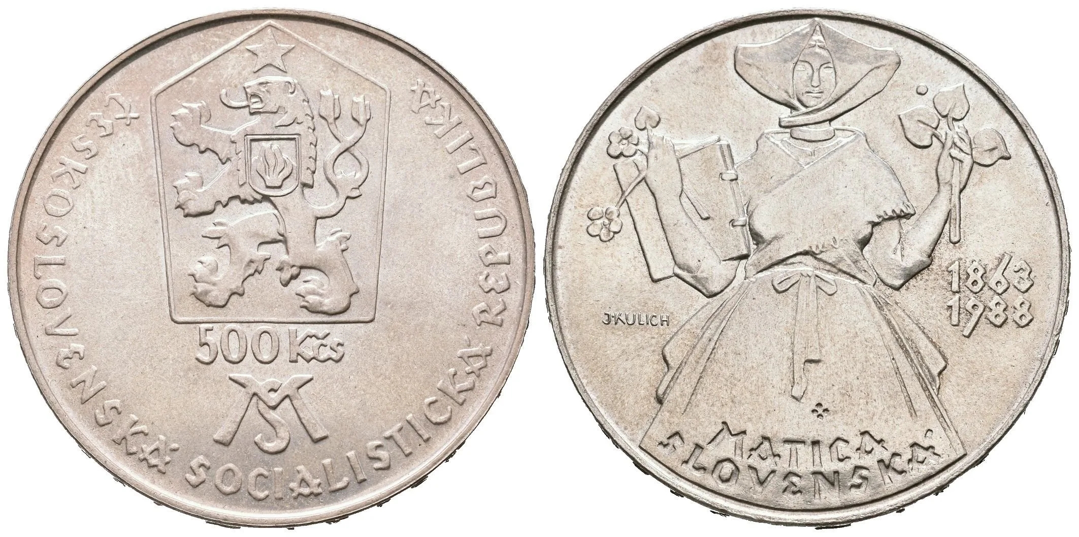 500 Kčs 1988 - Matica Slovenská, Aurea.172, lesk, patina — 1