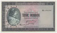 1000 Koruna b.d. (1945), série BL, Hej.76a