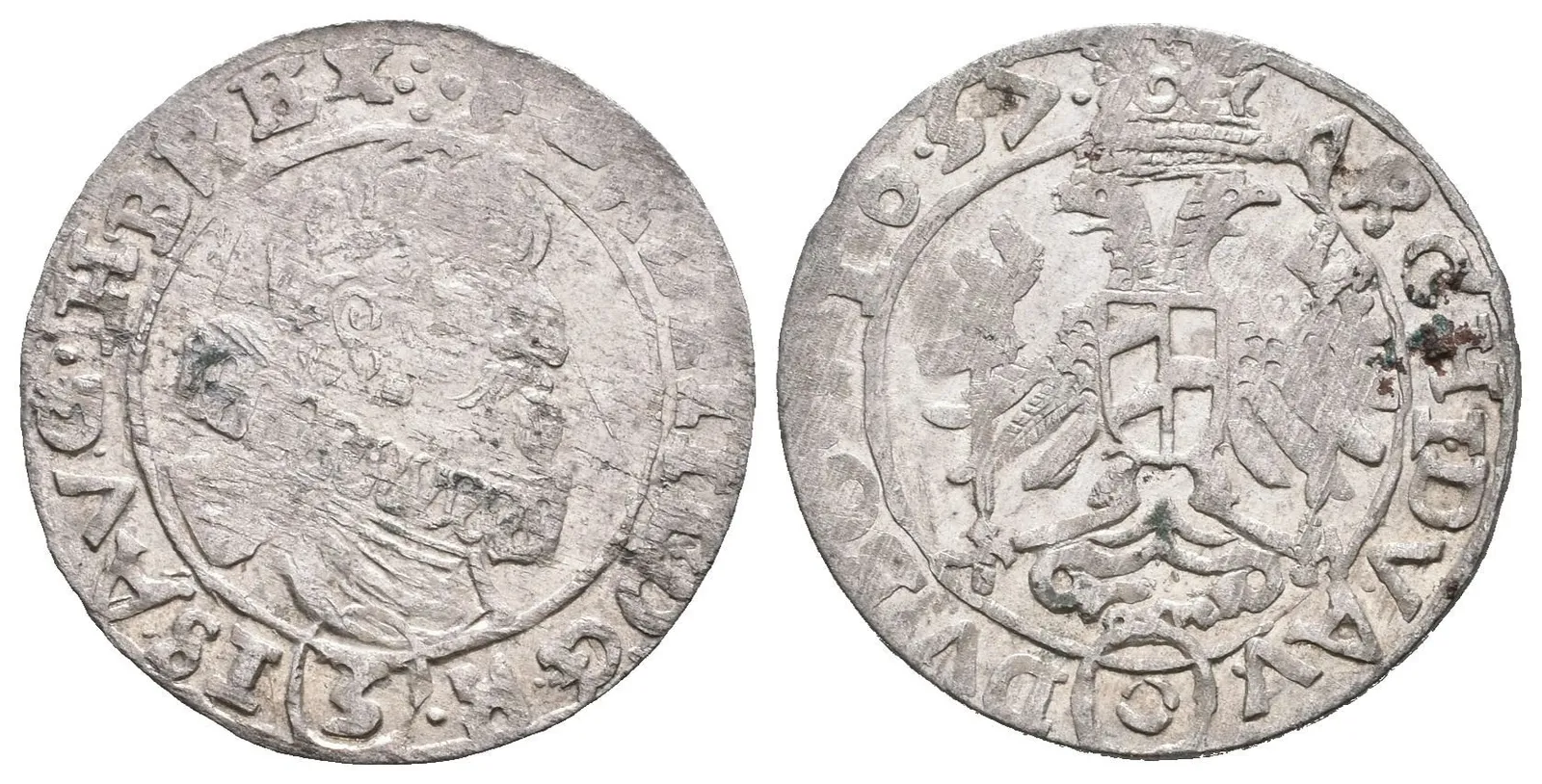 3 Krejcar 1637, Olomouc-Sonnenschein, Hal.937, pěkná zachovalost, zbytky lesku, — 1