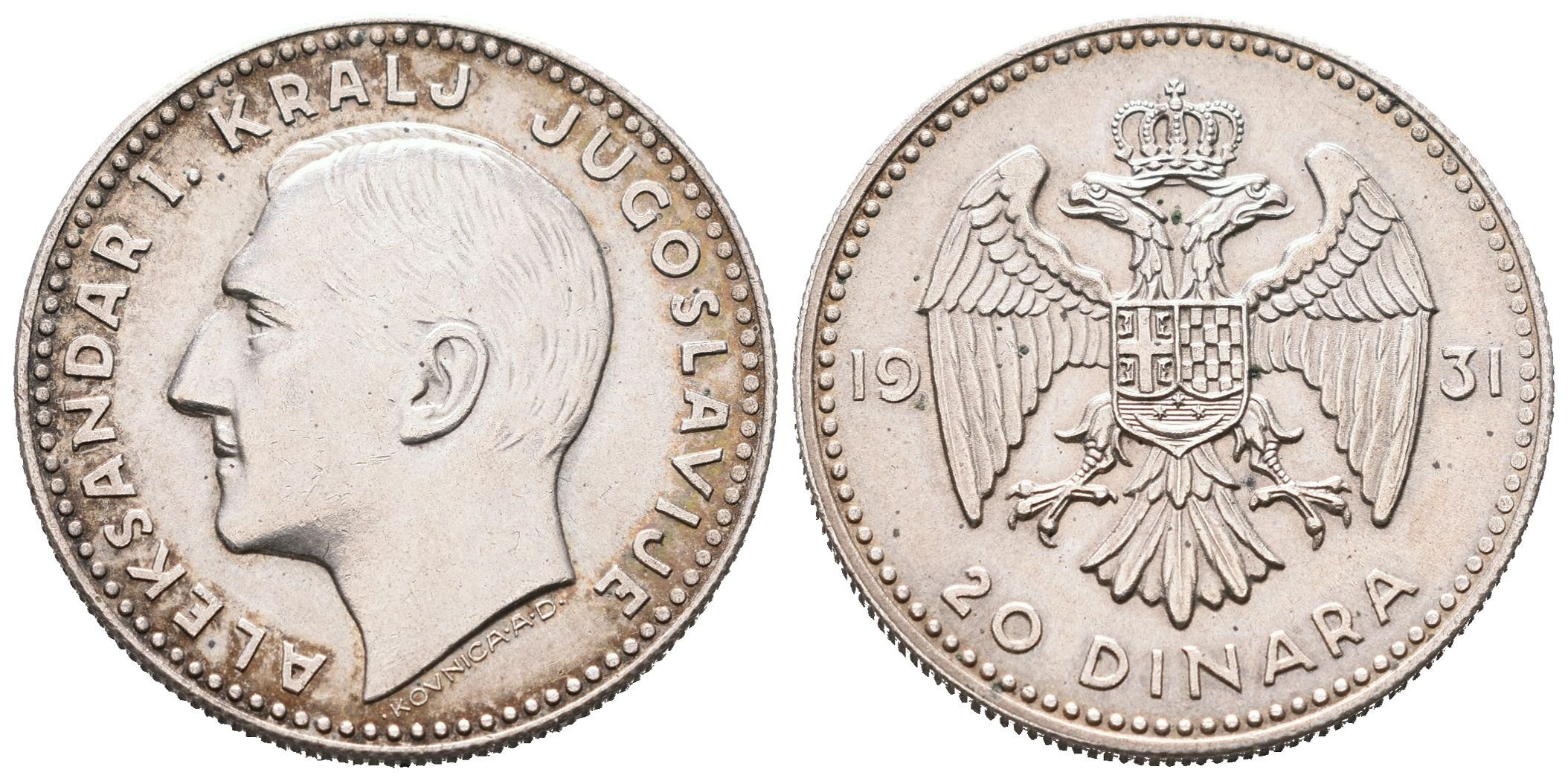 Jugoslávie, 20 Dinar 1931
