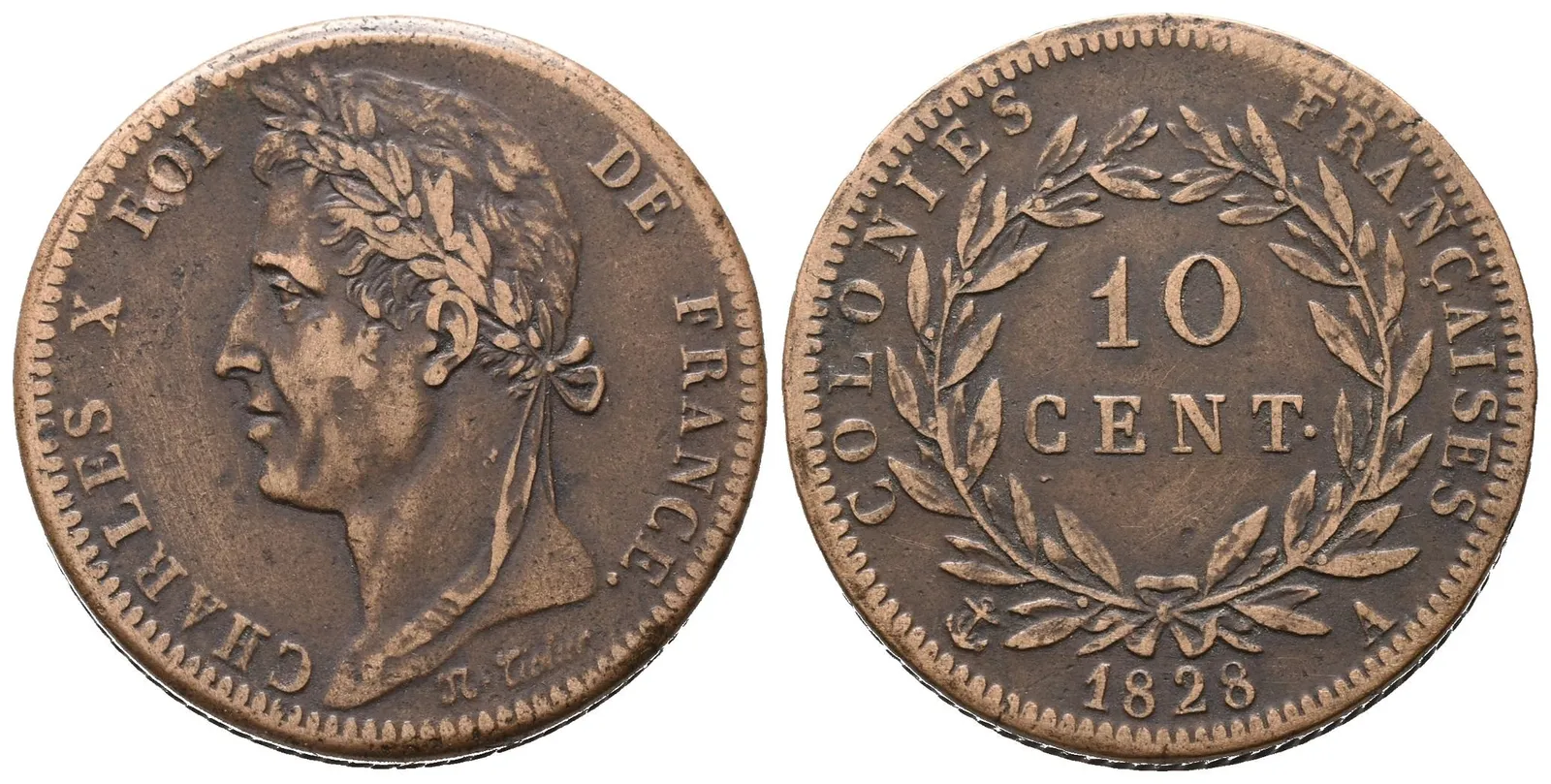 Francie, 10 Centime 1828 A