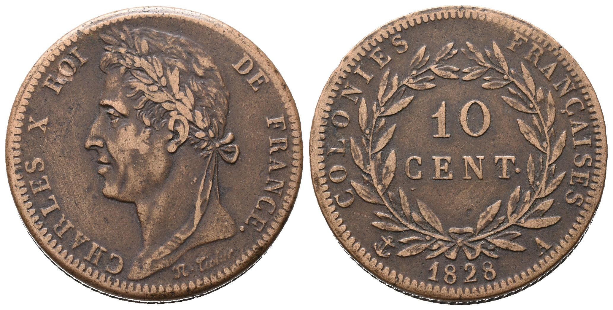 Francie, 10 Centime 1828 A