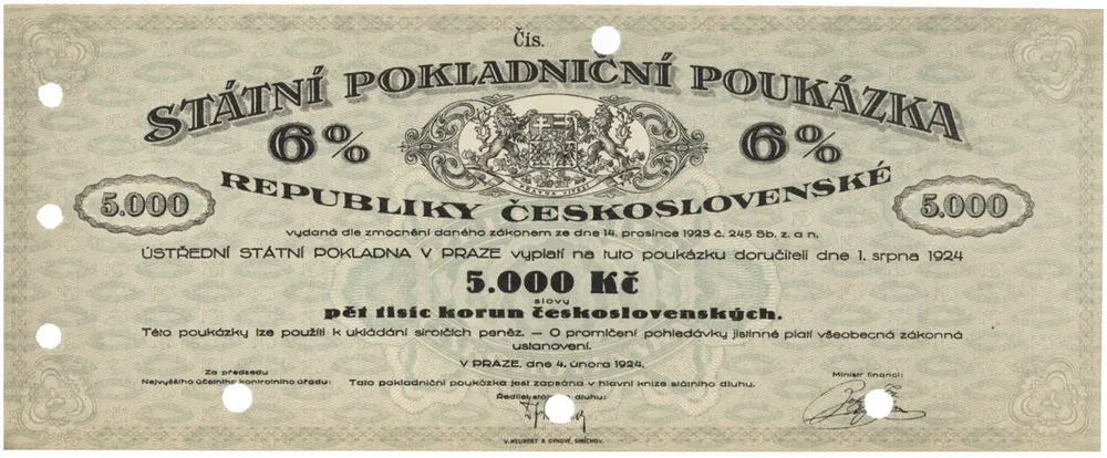 Státní pokladniční poukázky, 1919 - 1939 — 1