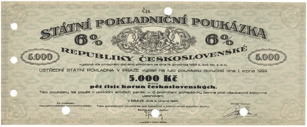 Státní pokladniční poukázky, 1919 - 1939 — 1