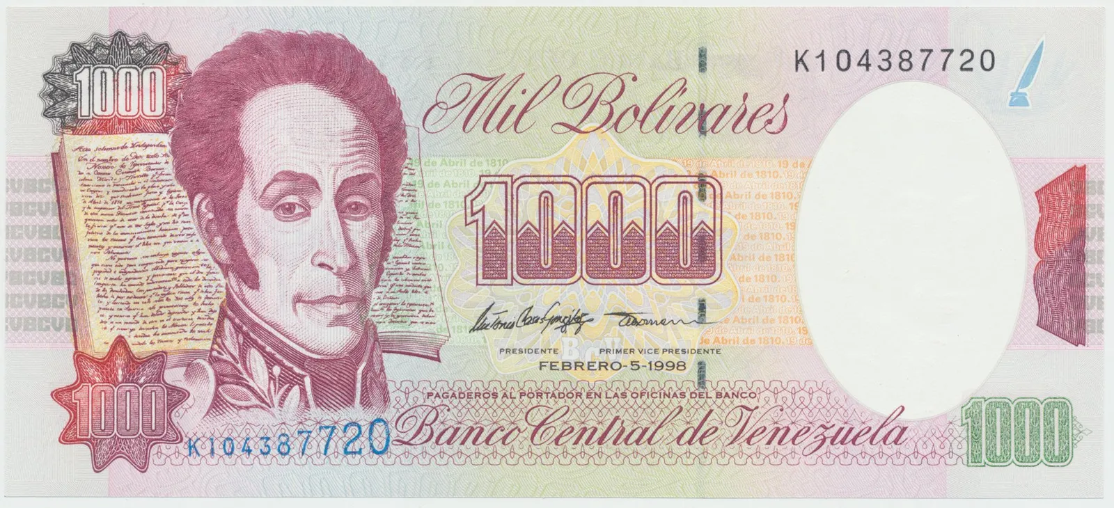 Venezuela, 1000 Bolivares 1998, P.76c