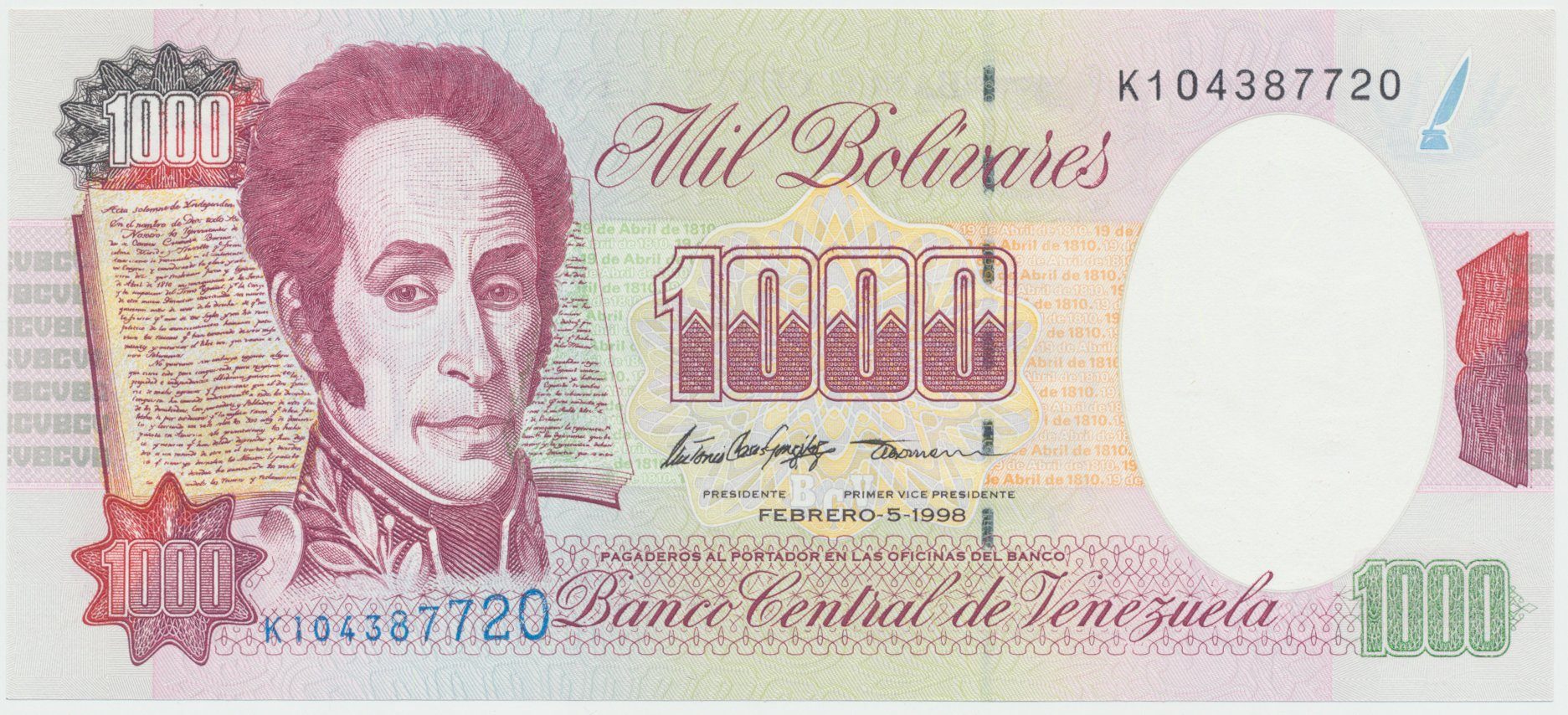 Venezuela, 1000 Bolivares 1998, P.76c