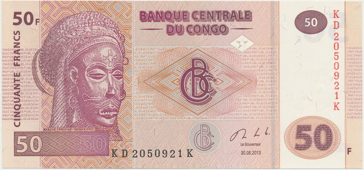 Kongo Dem. Republika, 50 Francs 2013, tisk HdM, P.97b